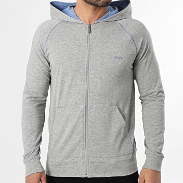 BOSS - Sudadera Zippé Capucha Mix And Match 50515313 Gris Jaspeado Azul