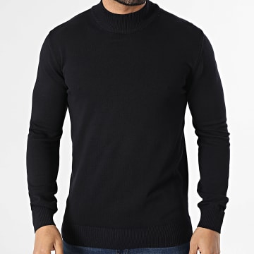 Classic Series - Pull Col Cheminée 002 Bleu Marine Foncé