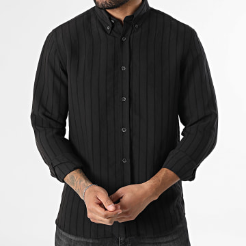 Classic Series - Camisa manga larga texturada 705 Negro