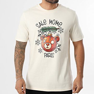 Sale Môme Paris - Tee Shirt Oversize Large Christmas Branch Beige