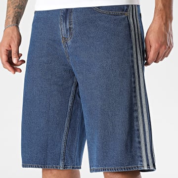 Adidas Originals - Jeans-Short Mit Streifen Relaxed Fit Firebird KD1500 Blau Denim