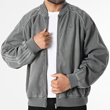 Adidas Originals - Veste Jean Zippée A Bandes SST TT JW5915 Gris