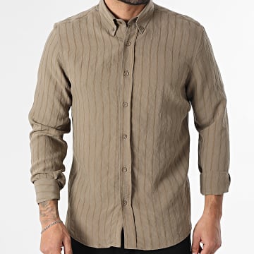 Classic Series - Camisa manga larga texturada 705 Taupe oscuro