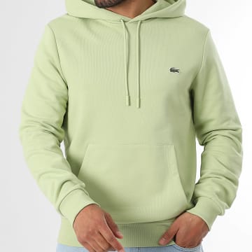Lacoste - Sudadera con Capucha Logo Bordado Cocodrilo Fit Clásico Verde