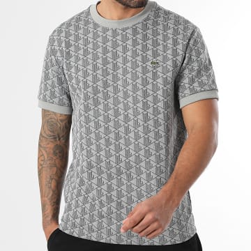Lacoste - Camiseta Classic Fit The Blend Logo Bordado Cocodrilo Gris