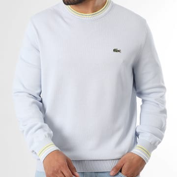 Lacoste - Pull Logo Brodé Crocodile Bleu Clair
