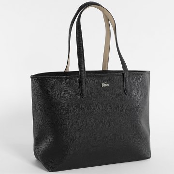 Lacoste - Sac A Main Femme Logo Metallique Crocodile Noir