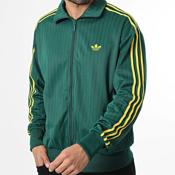 Adidas Originals - Chaqueta con cremallera a bandas Firebird KD6287 Verde Amarillo