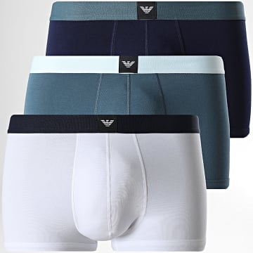 Emporio Armani - Pack de 3 Bóxers EM002205-AF20673 Blanco Azul Marino Gris Antracita