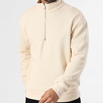 KZR - Sweat Col Zippé Texturé 267 Beige