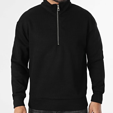 KZR - Sweat Col Zippé Texturé 267 Noir