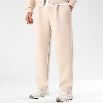 LBO - Pantalón Chándal Ancho con Pliegues Efecto Neopreno 2449 Beige