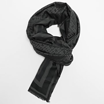 Tommy Hilfiger - Echarpe Monogram 8273 Noir Gris Anthracite