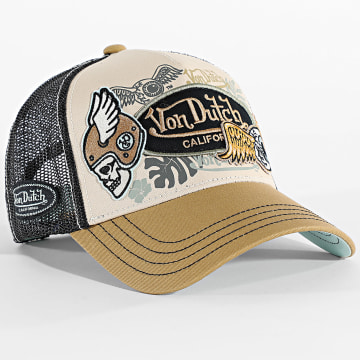 Von Dutch - Trucker Pet Patches Beige Zwart