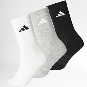 Adidas Sportswear - Lot De 3 Paires De Chaussettes Essential Crew KC9624 Blanc Noir Gris Chiné