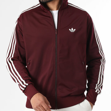 Adidas Originals - Chaqueta con cremallera y bandas Firebird KE1646 Burdeos