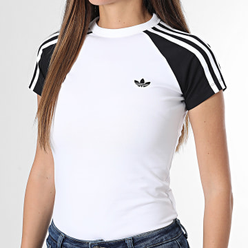 Adidas Originals - Tee Shirt A Bandes Femme SST KD3799 Blanc Noir