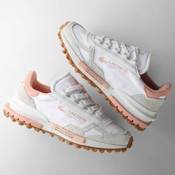 Lacoste - Zapatillas Mujer Elite Active 126 Blanco Claro Rosa