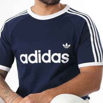 Adidas Originals - Tee Shirt A Bandes 3 Stripes Ringer KF0419 Bleu Marine