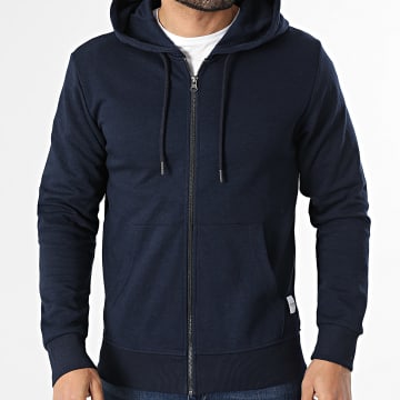 Jack And Jones - Sudadera con capucha con cremallera Basic Azul marino