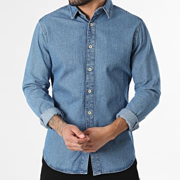 Jack And Jones - Jean Overhemd Lange Mouwen Stanley Blauw Denim