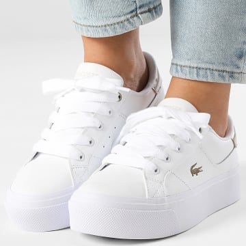 Lacoste - Zapatillas Mujer Ziane Platform 126 Blanco Bronce