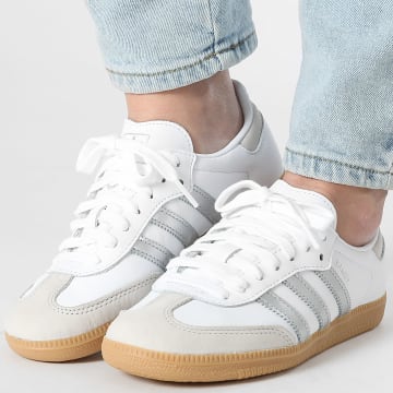 Adidas Originals - Zapatillas Mujer Samba OG JI2725 Footwear Blanco Plateado Gris Metálico Uno