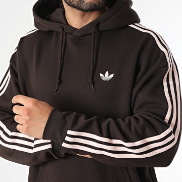 Adidas Originals - Sweat Capuche A Bandes 3 Stripes KE0880 Marron Rose