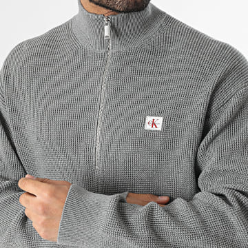 Calvin Klein - Jersey con cuello con cremallera texturizado E308 Gris