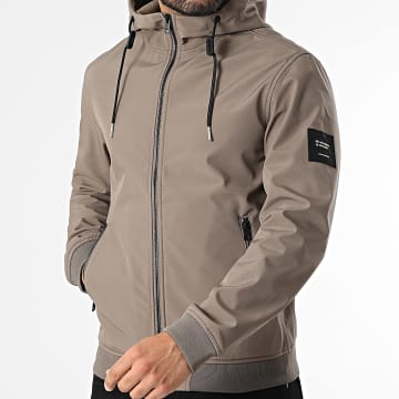 Jack And Jones - Veste Capuche Zippée Basic Softshell Taupe