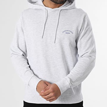 Jack And Jones - Sudadera con capucha College Logo Gris Claro Jaspeado