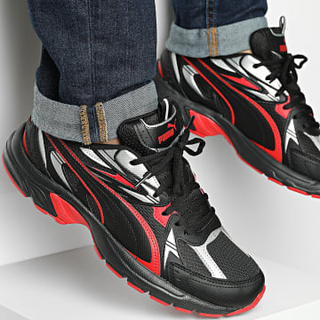 Puma - Zapatillas Milenio Tech 402623 Negro Rojo Plata Puma
