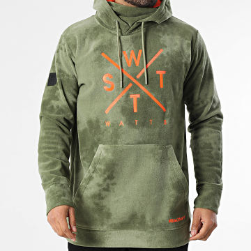 Watts - Hoodie Kapuze Fleece 1 Xtrack Grün Khaki Neon Orange