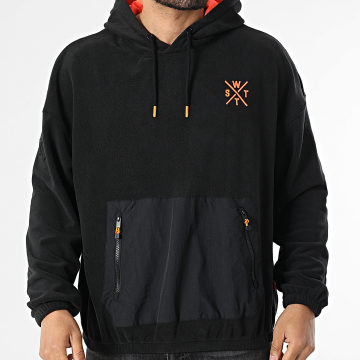 Watts - Hoodie Kapuze Fleece 1 Play Schwarz Neon Orange