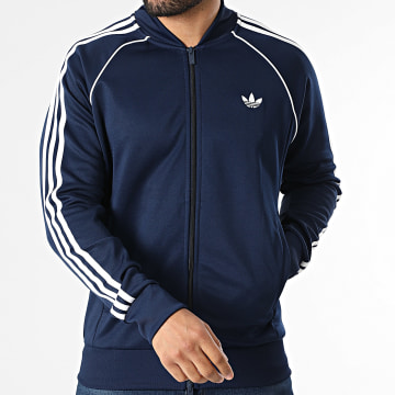 Adidas Originals - Veste Zippée A Bandes SST TT KE3511 Bleu Marine Blanc