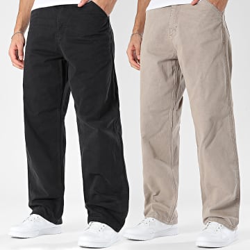 Jack And Jones - Pack de 2 Vaqueros Wide Fit Alex Raye Beige Negro