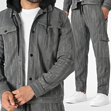 MTX - Set aus Jacke mit Kapuze und Druckknöpfen und Cargo-Hose 353 Anthrazit