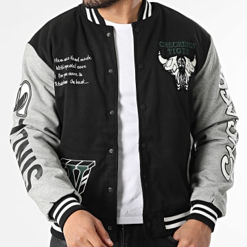 MTX - Jacke Teddy 222 Schwarz Grau