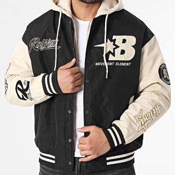 MTX - Giacca Bomber con Cappuccio 211 Nero Beige