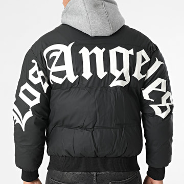 MTX - Doudoune Capuche Boutonnée 076 Noir Beige Gris Chiné