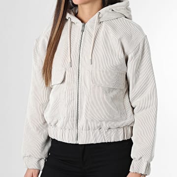 Only - Chaqueta Zipper Capucha Mujer Suva Corduroy Beige