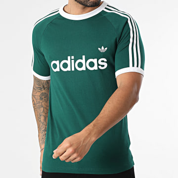 Adidas Originals - Tee Shirt A Bandes 3 Stripes Ringer KF0415 Vert Bouteille