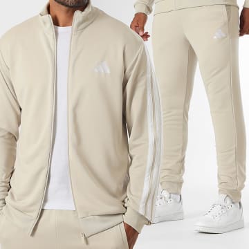 Adidas Sportswear - Tracksuit of Sweatshirt with Stripes 3 Stripes KR5358 Beige