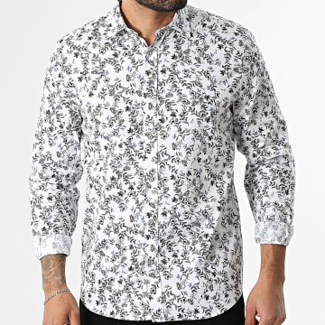 Classic Series - Camisa Manga Larga 065 Blanco Verde Kaki Floral