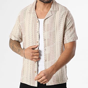 Deeluxe - Hemd Korte Mouw Mio T4300M Beige Roze