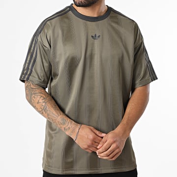 Adidas Originals - Tee Shirt A Bandes Jacquard Jersey KD5832 Marron