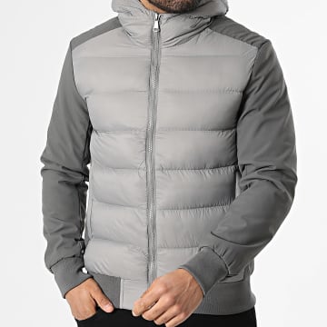 Frilivin - Chaqueta con cremallera y capucha E32 Gris