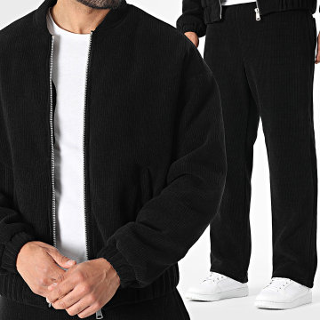 Frilivin - Ensemble Veste Zippée Et Pantalon Texturé 489 Noir