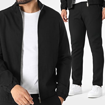 Frilivin - Conjunto Chaqueta con cremallera y Pantalón 512 Negro