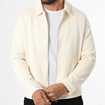 Frilivin - Chaqueta con cremallera texturizada 517 Beige claro